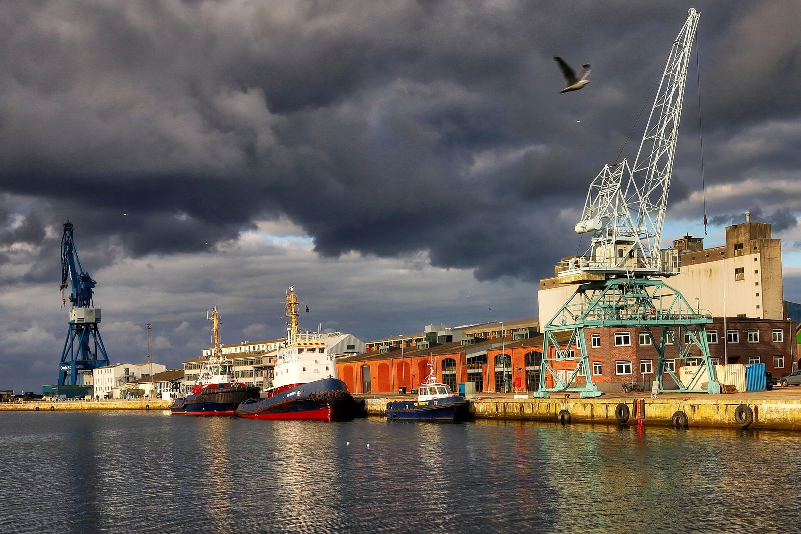 Aarhus harbour front with modern residential buildings, Denmark
